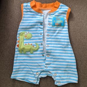Dinosaur stripe onesie romper baby boy